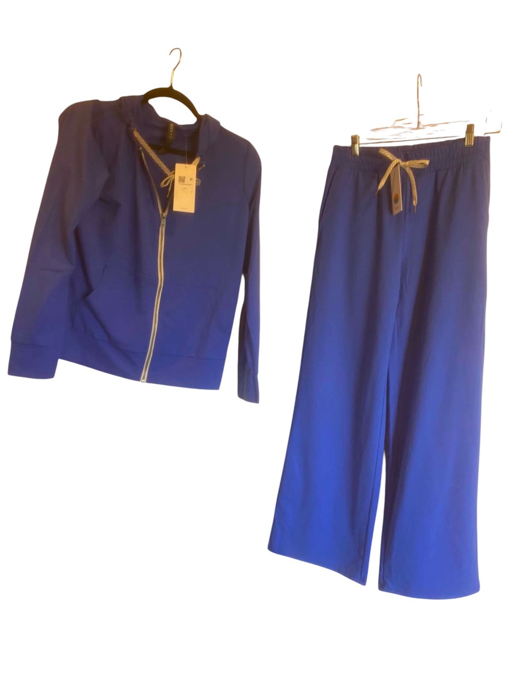 NWT Vuori Halo Essential Wide-leg/Performance Hoodie Set ELECTRIC BLUE Size S